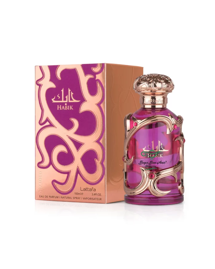 lattafa-habik-for-women-perfume-bottle-beside-box-against-white-background-copia HABIK FOR WOMAN